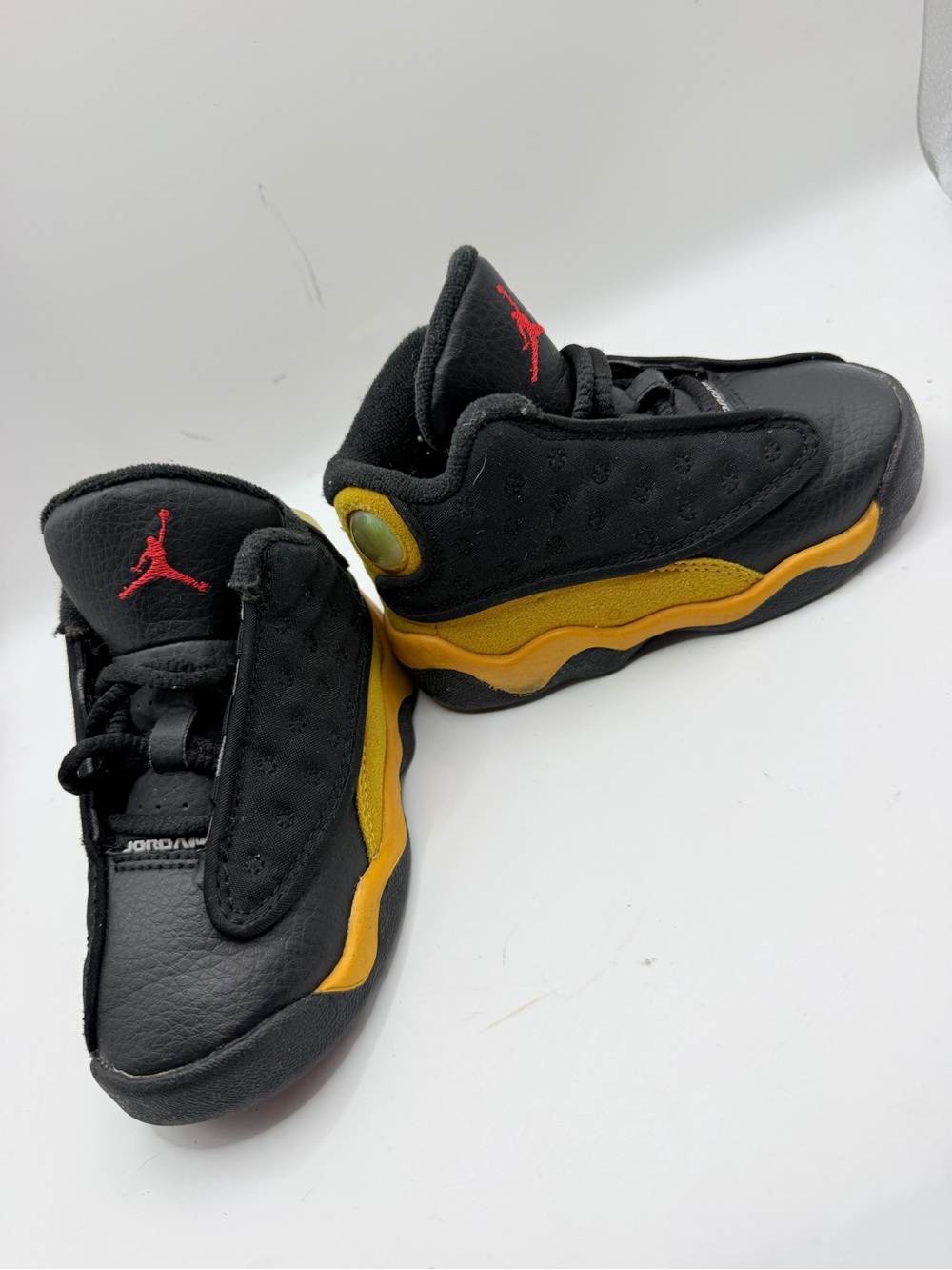 Jordan Kids' Black, Yellow & Red Retro Basketball Sneakers